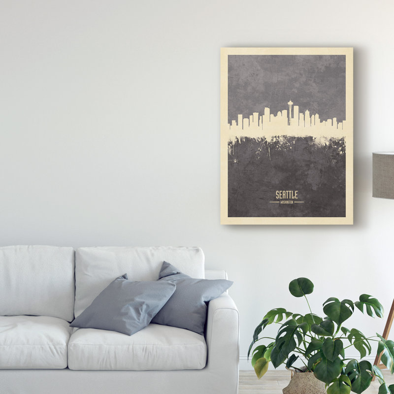 « seattle washington horizon », impression sur toile tendue, H 32 po x l 24 po x P 2 po