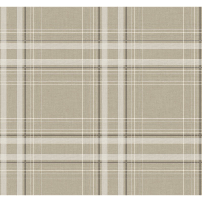 Papier peint imitation lin taupe Country Club, Taupe