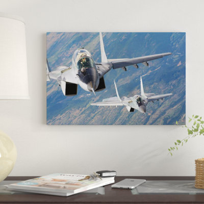 A Pair Of Bulgarian Air Force MiG-29s Aircraft Over Bulgaria by Daniele Faccioli - Gallery-Wrapped Canvas Giclée on Canvas