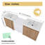 Ensemble de meuble-lavabo double 84 po avec lavabo en résine Quarnar et armoire de rangement blanche-1705232739