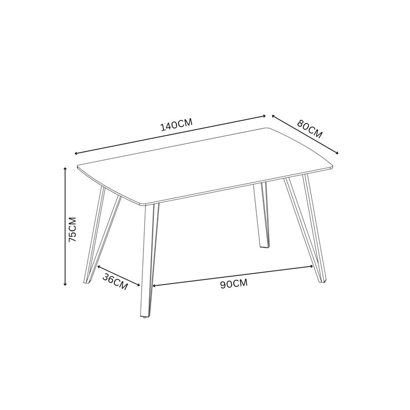 Cherylin Metal Base Dining Table