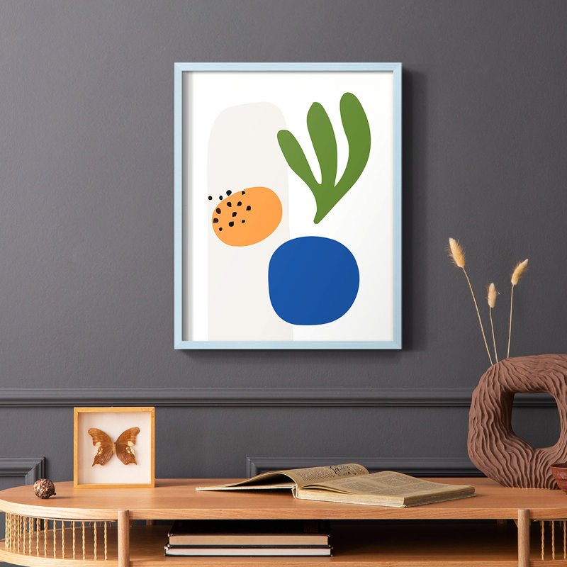 Matisse CCXCV, reproduction encadrée - bois massif, Bleu, H 10 po x l 8 po