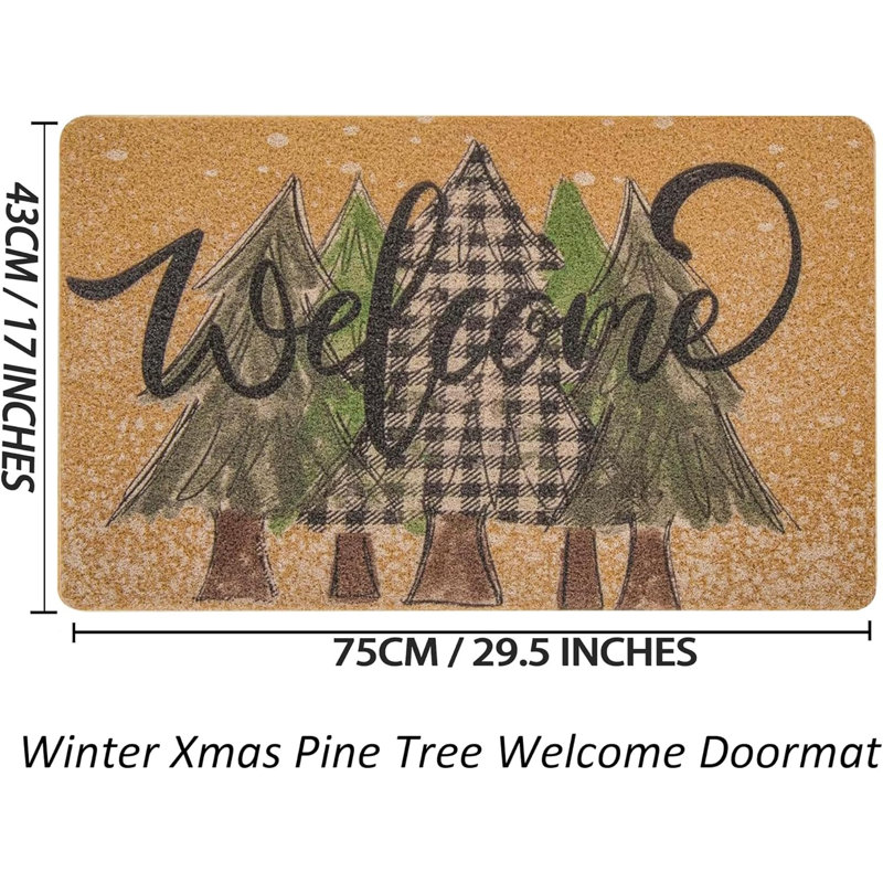 Tapis d'entrée antidérapant Winter Xmas Welcome