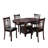 5 Piece Dining Set, 42 Inch Round Extendable Table With 4 Chairs, Espresso