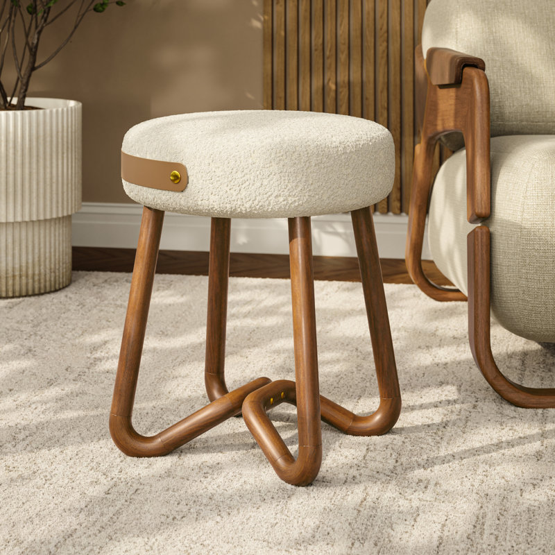 Loop Accent Stool, Noodles Natural/Nozes/Caramel
