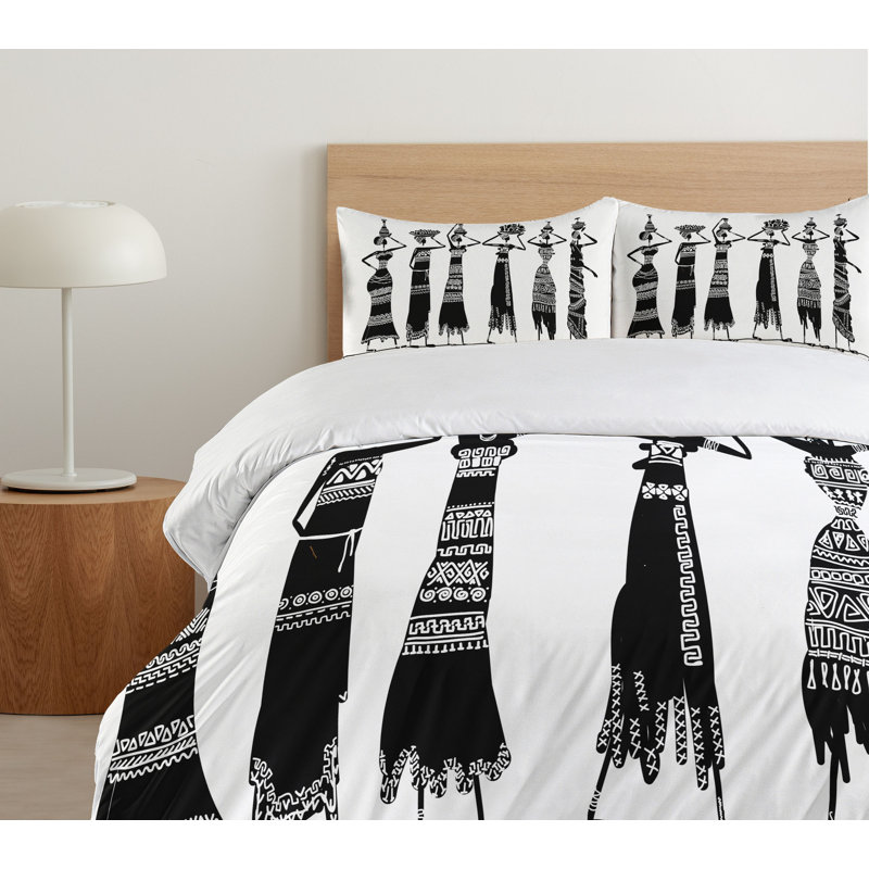 African Modern & Contemporary Polyester Duvet Cover, Queen