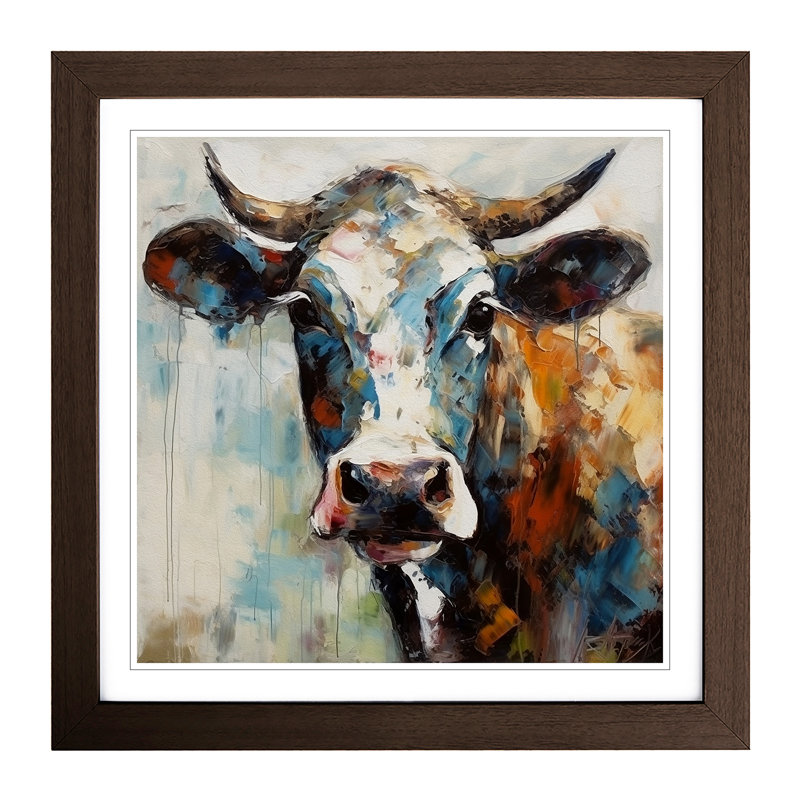 Cow Expressionism - Framed Print, Walnut