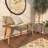 Cole And Grey Wood Handmade Traditional Bench With Rope Wrapped Seat