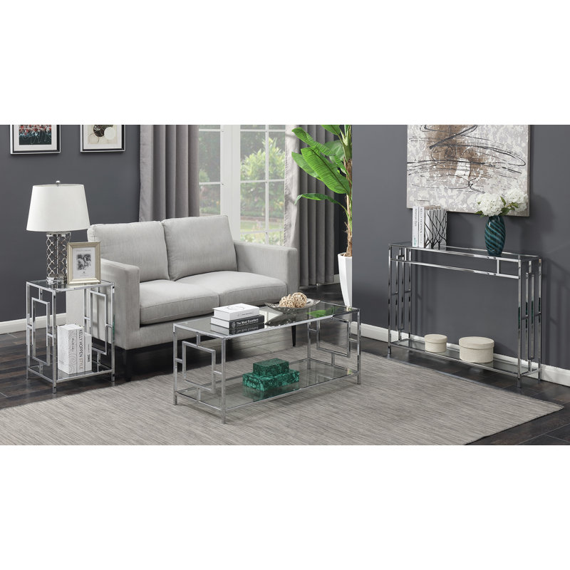 Sapienza 3 - Piece Glass Top Living Room Table Set