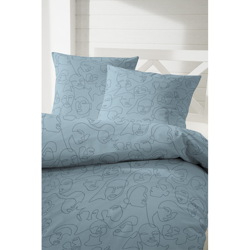 Maxime Duvet Cover Set, 155 x 220cm - 1 Pillowcase (80 x 80 cm), Blue