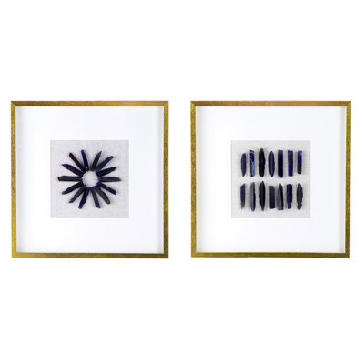 Grace Purple Agate Shadow Boxes Wall Art, 23.6 Inches Square, Of 2 - Elevate Your Decor With 40% And 5% Velvet 23.5"x23.5" Add A Stylish Element To Different Patterns