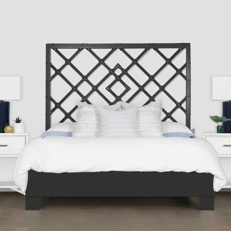 Darien Open-Frame Headboard, King, Black