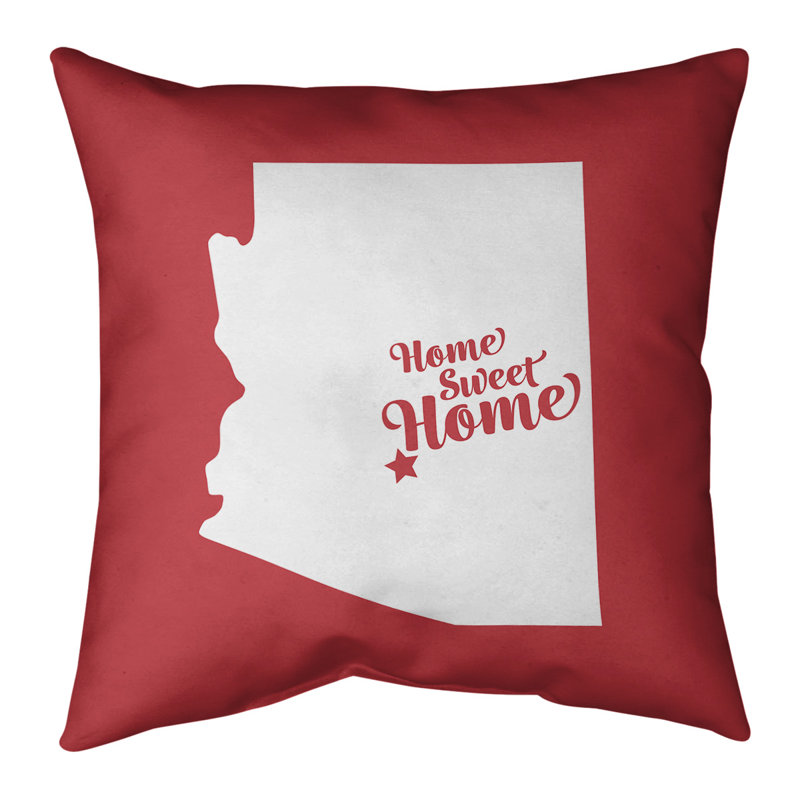 Reversible Throw Pillow, 14" x 14", Red, Mesa