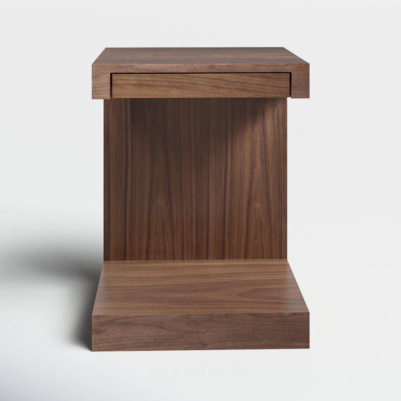 Zebulon End Table with Storage, Black