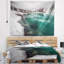 Tapisserie en polyester lake avec des montagnes icys et des accessoires suspendus inclus-28489941