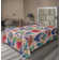Drap plat à motif floral bohème Ambesonne