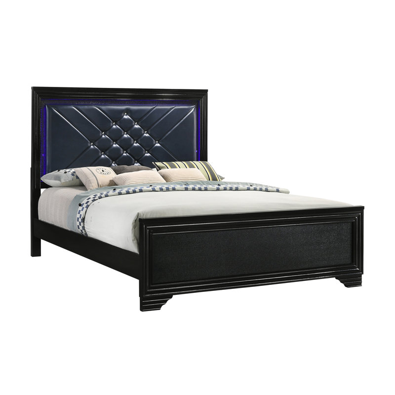 Ensemble de chambre à coucher 2 pièces avec table de chevet Mosalena Midnight Star, Très grand