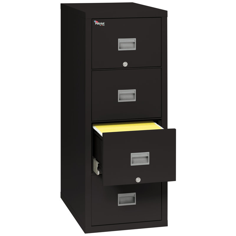 4 - Drawer File Cabinet, Black, 52.75'' H X 17.75'' W X 31.56'' D