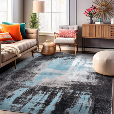 Milroy Abstract Machine Woven Polypropylene Area Rug