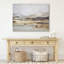 Art mural 30 x 40 sur toile avec des tons de beige, de brun, de bleu et de blanc avec des accents peints à la main et une feuille d'or - papier peint - art mural paysage-2041919787
