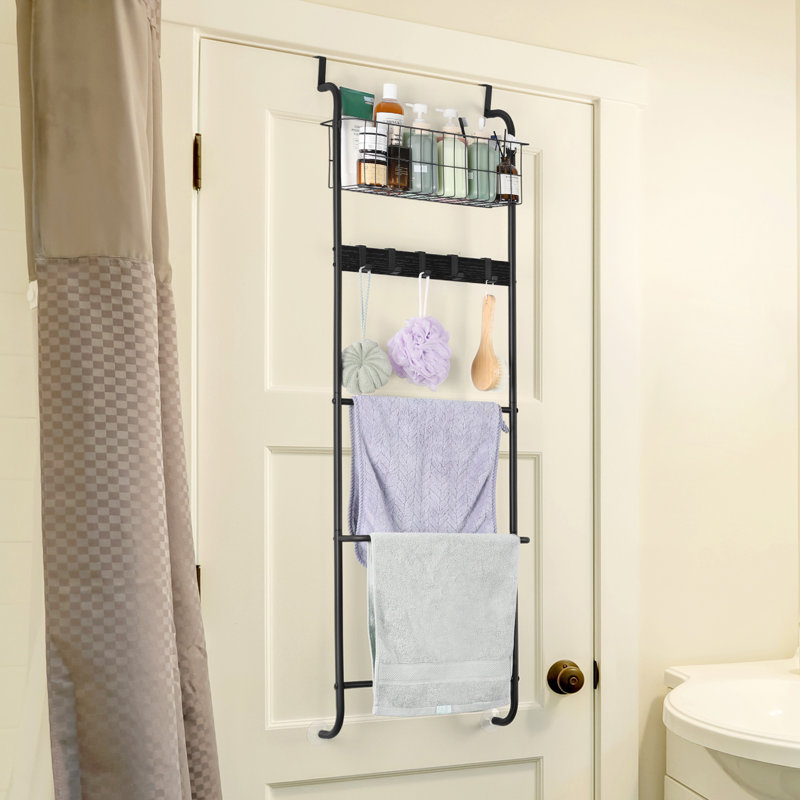 17.1 " 1 - Bar Over-the-Door Towel Rack, Black