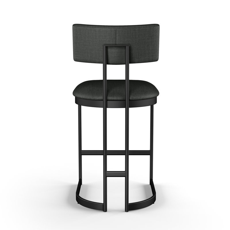 Tabouret de bar et de comptoir Lucio, Noir, Noir, Tabouret de bar (siège d'une hauteur de 30,75 po)