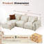 Canapé modulaire rembourré 4 pièces Latitude Run® - Idéal pour le salon, confortable et élégant - Boucle blanche-1847137181