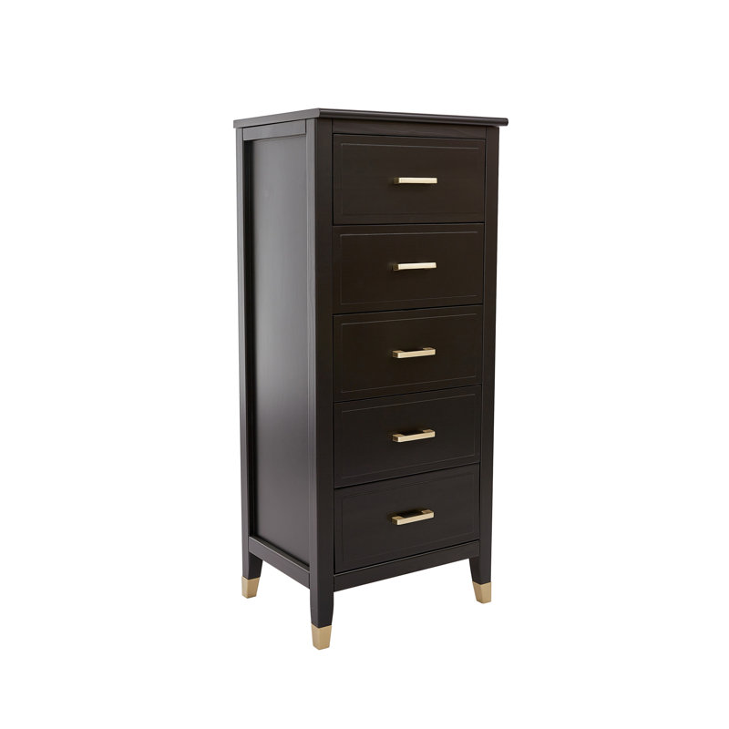 Olivette Chest of 5 Drawers, Black