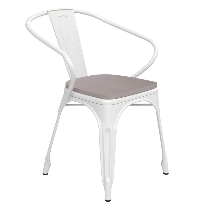 Chaise empilable Briceidy, Gris, Blanc