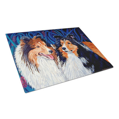 Caroline's Treasures Sheltie Glass Cutting Board