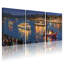 Ensemble de 3 tableaux sur toile représentant un défilé de bateaux de Noël-121089021