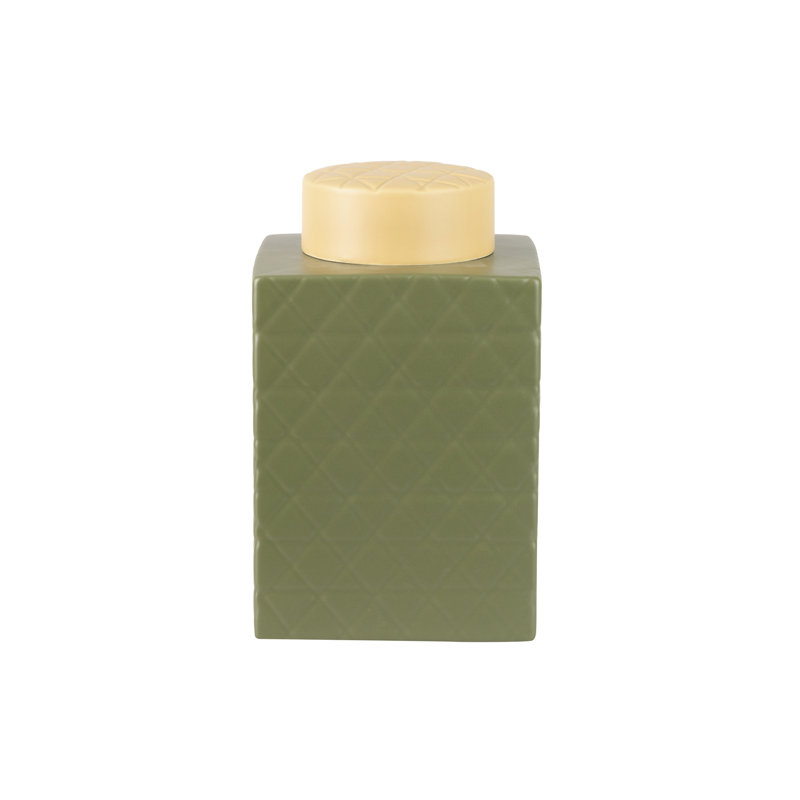 Ceramic Jar 19x19x31 Cm, Green/Mustard