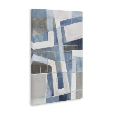 Subtle Blue Geometrics Canvas Wall Art, design by Hannah Dawson