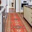 Tapis de couloir en Tapis décoratif laine rouge/brun de conception unique 2 pi 7 po x 9 pi 9 po noué à la main New Age Finest