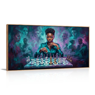 Chess Player Canvas Wall Art Oil Painting Print Set Of 1