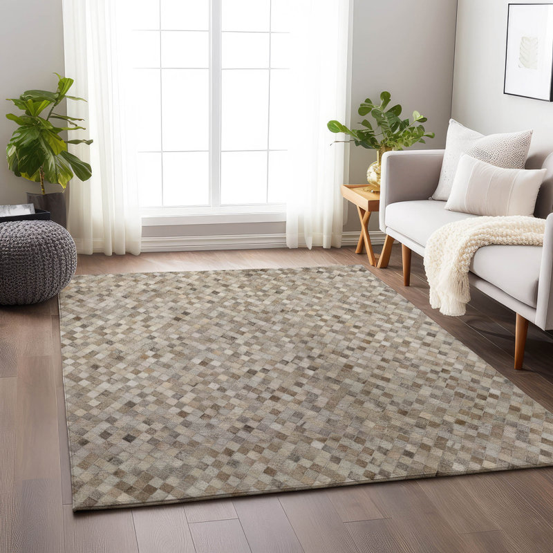 Premium Machine Washable Lewes AMF101 Gray Rug, Rectangle 3' x 5'