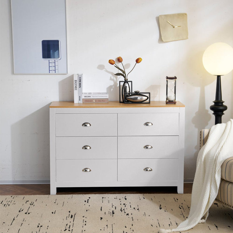 Botelho 120cm W 6 - Drawer Chest of Drawers, White