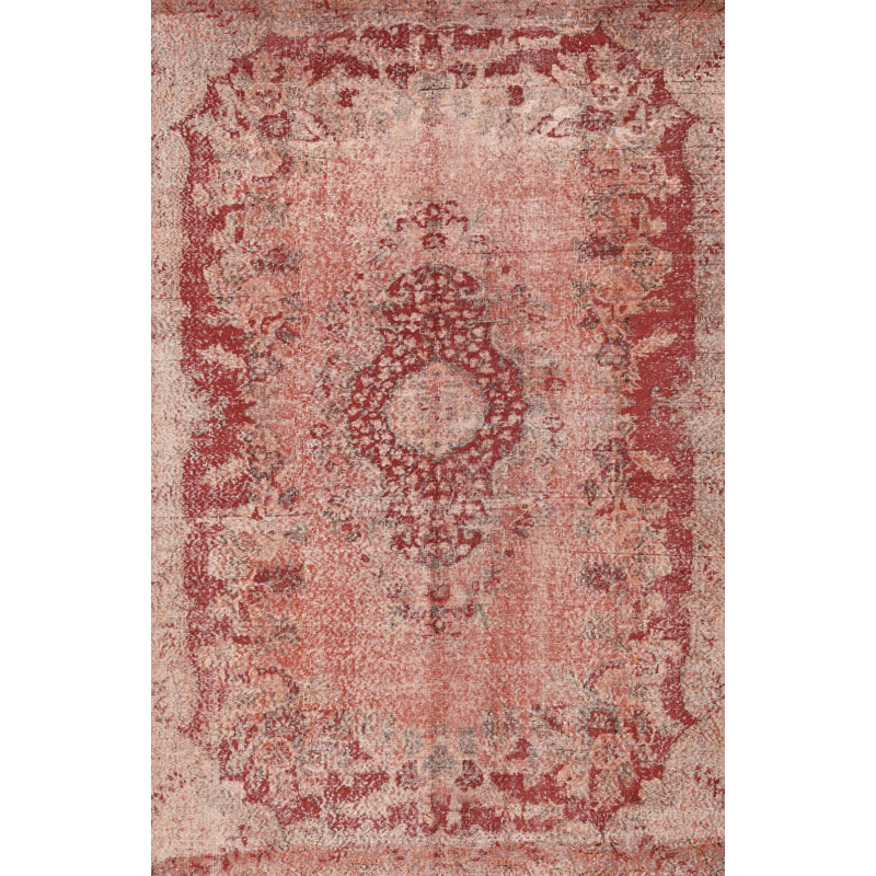 Tapis oriental en laine rouge Mamigon, Rond 8 pi