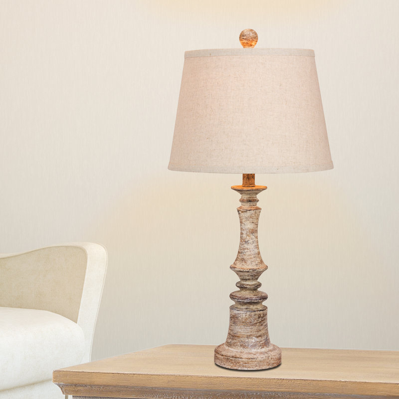 Roxann Resin Table Lamp, Beige, Oatmeal