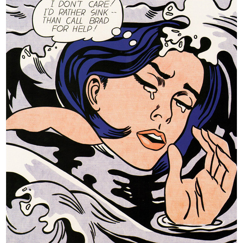 Drowning Girl MCG-L291, H 29 po x l 28 po