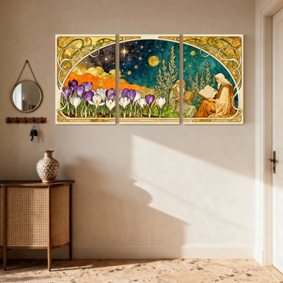 Ensemble de 3 impressions sur toile fantaisie et science-nuit