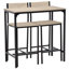 Ensemble de table de bar et chaises 3 pièces, ensemble de table de salle à manger industrielle pour 2 personnes, table de cuisine à hauteur de comptoir avec tabourets de bar, ensemble de table de petit-déjeuner pour 2 petits espaces-792834060