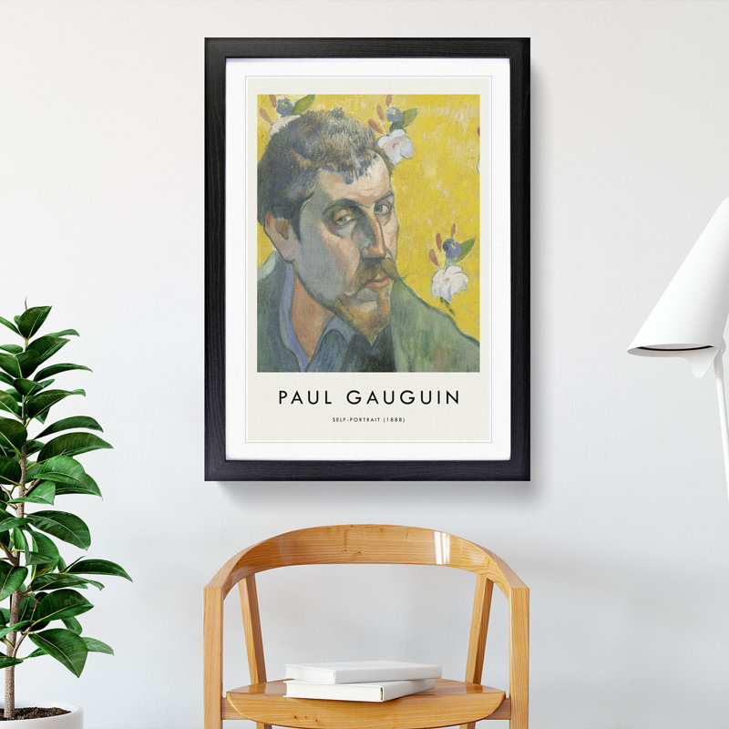 Self Portrait Vol.4 by Paul Gauguin - Picture Frame Painting, Black, 36cm H x 27cm W x 2cm D
