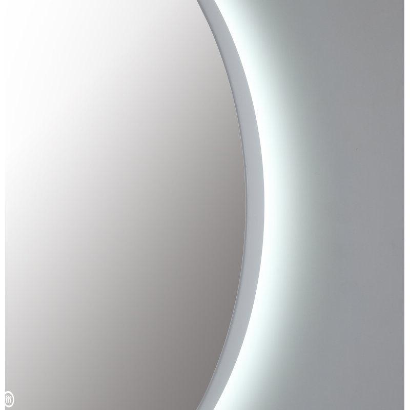 Shell LED Mirror, White, 29.52" x 29.52", Round