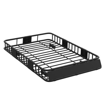 64"*39"* 6" Heavy Duty Roof Rack Basket 200 LBS Capacity Weather Resistant Rooftop Cargo Carrier for Car Travel Camping