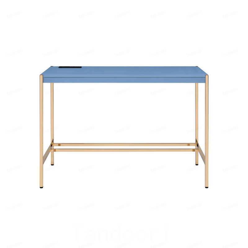 Bureau Midriaks bleu marine et or avec port USB, Bleu marine/doré