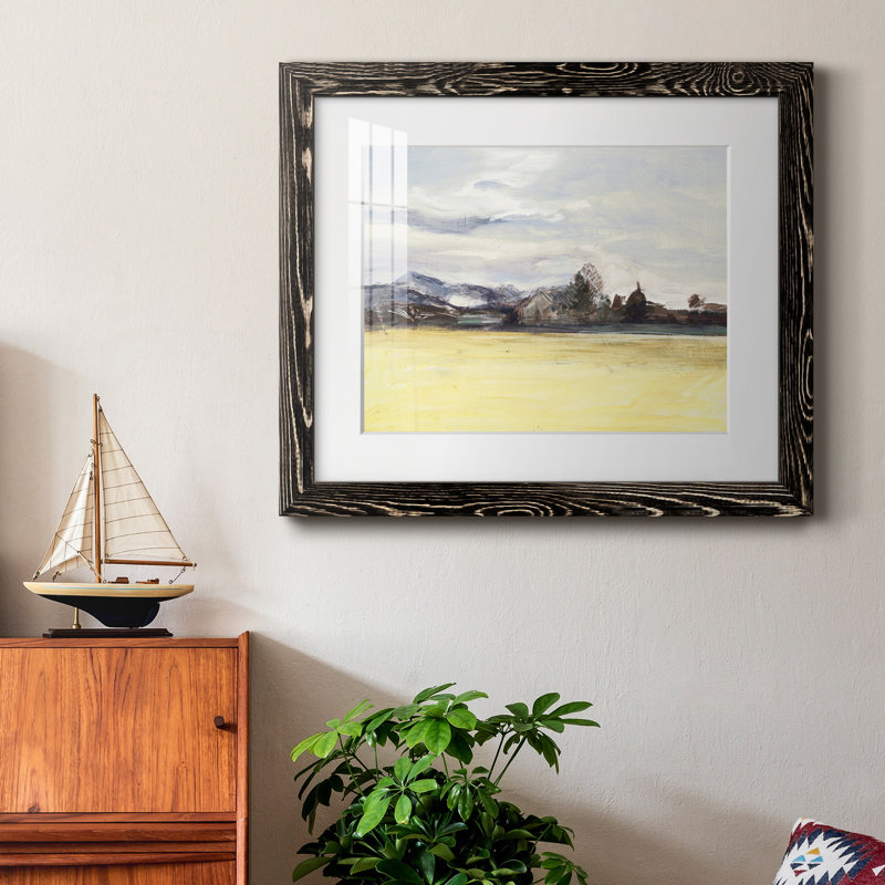 «Gray House in Blue», reproduction d'art encadrée, H 24 po x l 18 po x P 1,5 po, Cadre noir