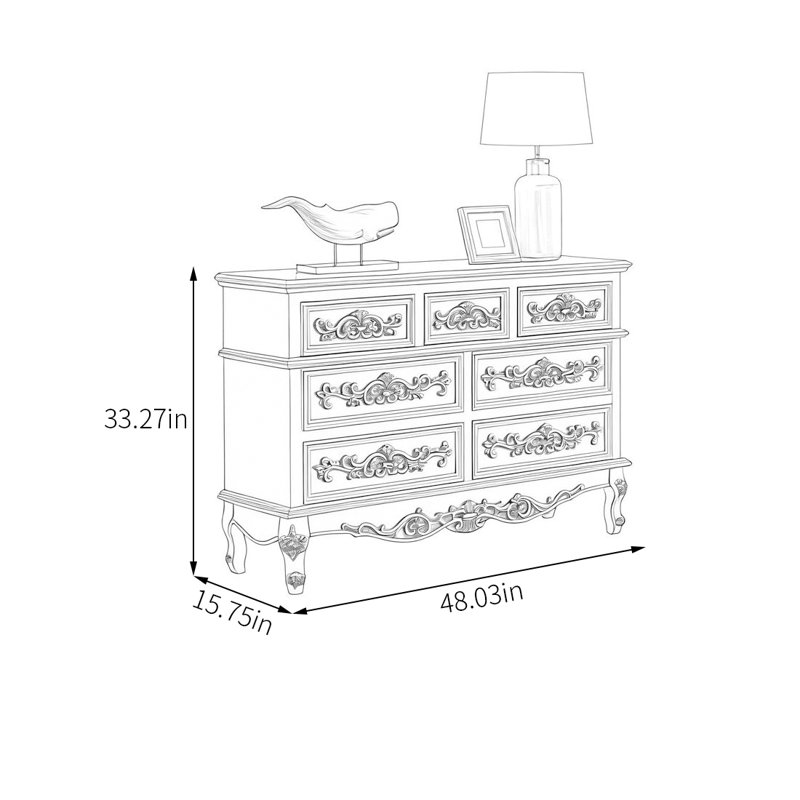 Commode d'appoint de style américain vintage, Brun