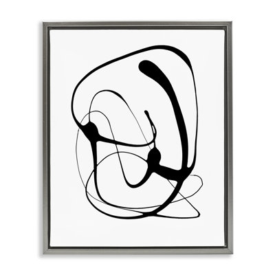 Black Modern Swirl Floater Canvas Wall Art by Lanie Loreth