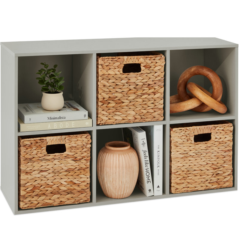 6-Cube Bookshelf, Display Storage System, Organizer W/ Removable Back Panels, (2 Shelves) 24"H x 11.5"W x 11.5"D, Pink